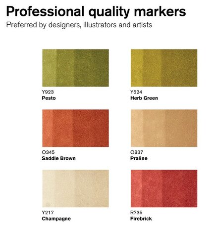 Promarker 6 x Landscape Tones van Winsor & Newton Set 117