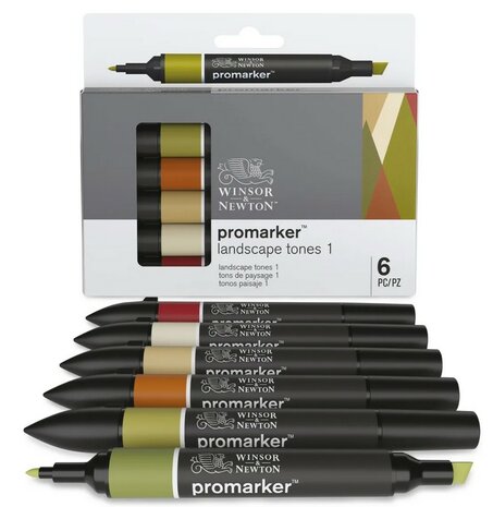 Promarker 6 x Landscape Tones van Winsor & Newton Set 117