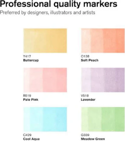 Promarker 6 x Pastel Tones van Winsor & Newton Set 113