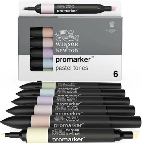 Promarker 6 x Pastel Tones van Winsor & Newton Set 113