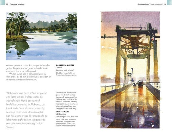 Urban Sketching Perspectief schetsen boek van Stephanie Bower met tips en technieken voor locatie-tekenen