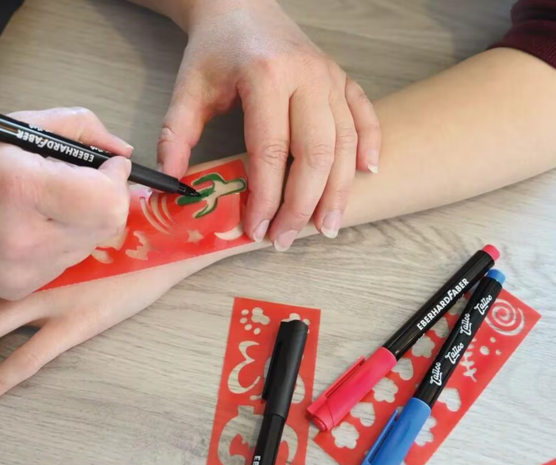 4 x Tatoo markers en 4 sjablonen (Kids) Eberhard Faber