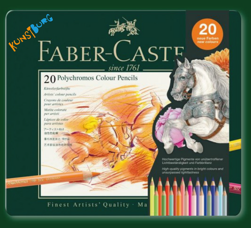 Polychromos Set met 20 Nieuwe Kleurpotloden Faber-Castell