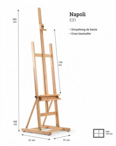Museo Napoli Studio Ezel E31 H-frame vooraanzicht afmetingen E31HFRAME  8717472510594
