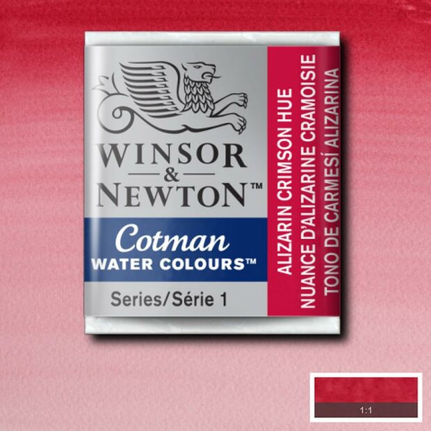 Alizarin Crimson Hue half napje van Winsor &amp; Newton Cotman Water Colours Kleur 003