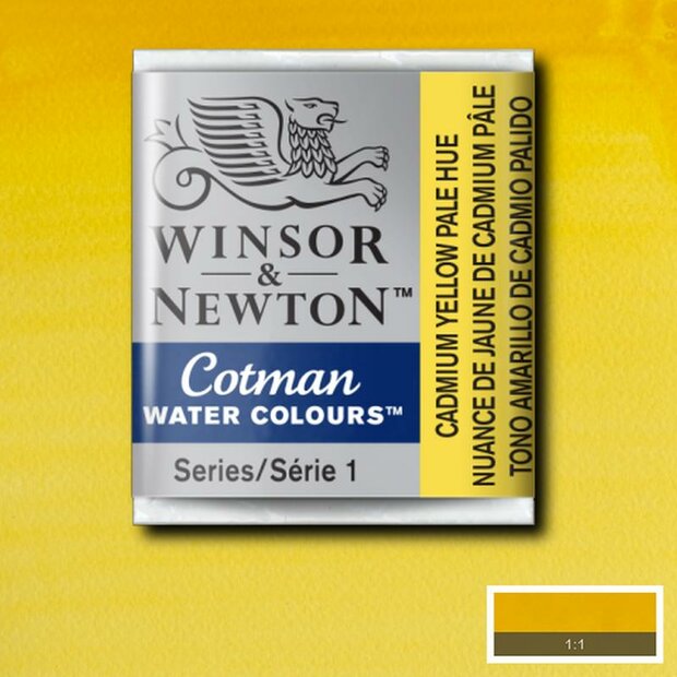 Cadmium Yellow Pale Hue half napje van Winsor &amp; Newton Cotman Water Colours Kleur 119