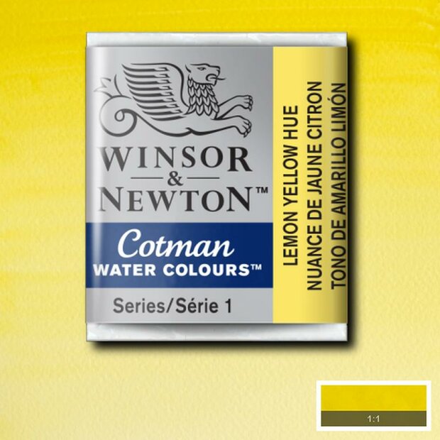 Lemon Yellow Hue half napje van Winsor &amp; Newton Cotman Water Colours Kleur 346