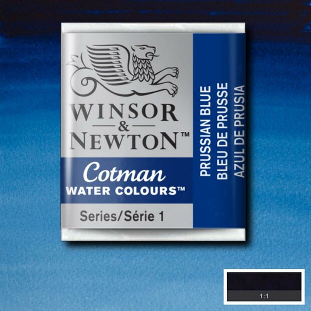 Prussian Blue half napje van Winsor &amp; Newton Cotman Water Colours Kleur 538