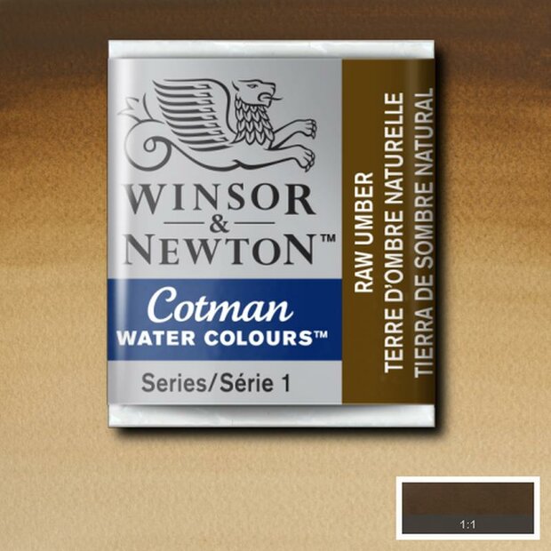 Raw Umber half napje van Winsor &amp; Newton Cotman Water Colours Kleur 554