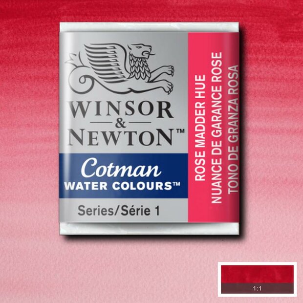 Rose Madder Hue half napje van Winsor &amp; Newton Cotman Water Colours Kleur 580
