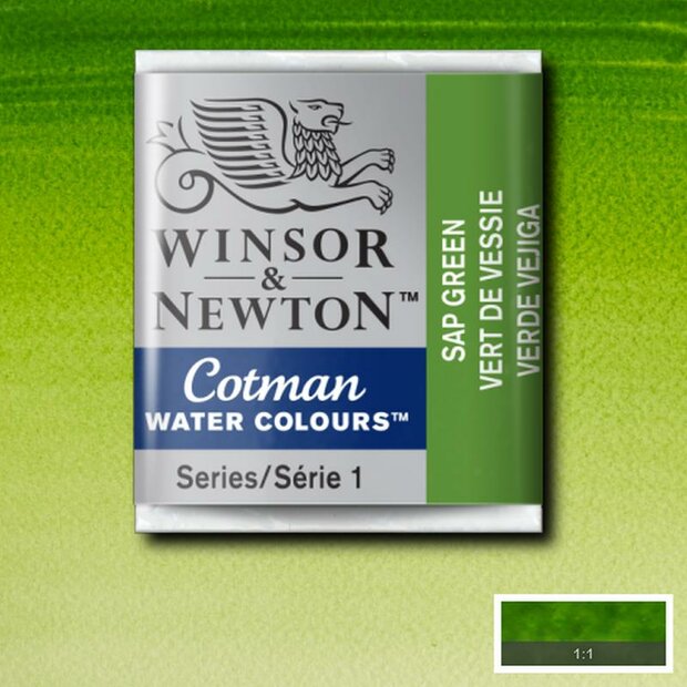 Sap Green half napje van Winsor &amp; Newton Cotman Water Colours Kleur 599