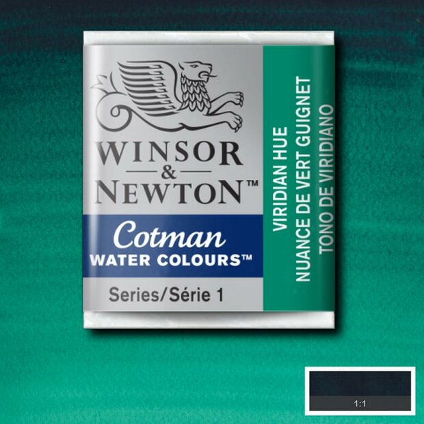 Viridian Hue half napje van Winsor &amp; Newton Cotman Water Colours Kleur 696