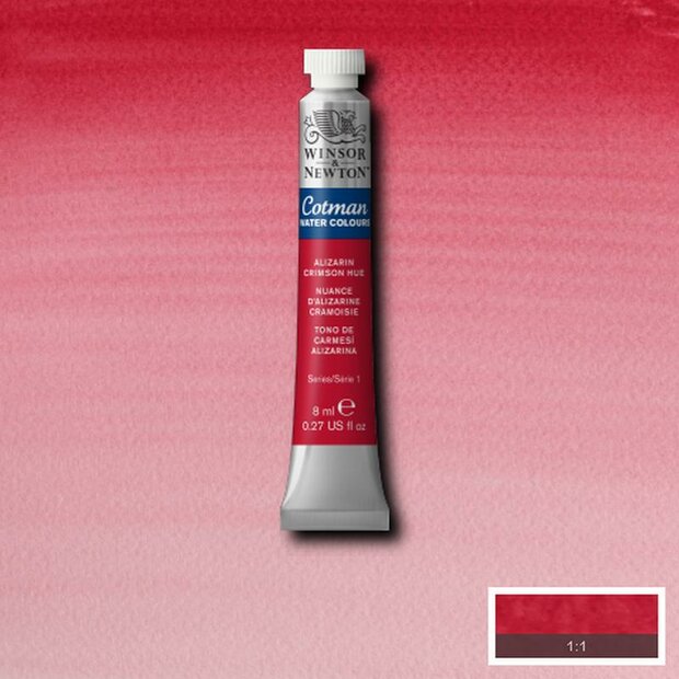 Alizarin Crimson Hue 8 ML van Winsor &amp; Newton  Cotman Water Colours Kleur 003