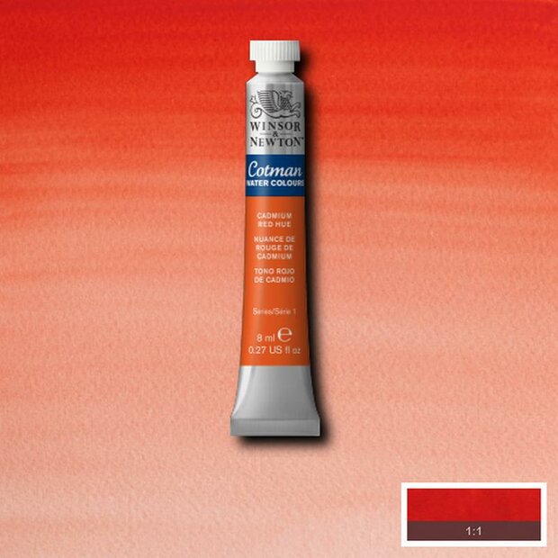 Cadmium Red Hue 8 ML van Winsor &amp; Newton  Cotman Water Colours Kleur 095