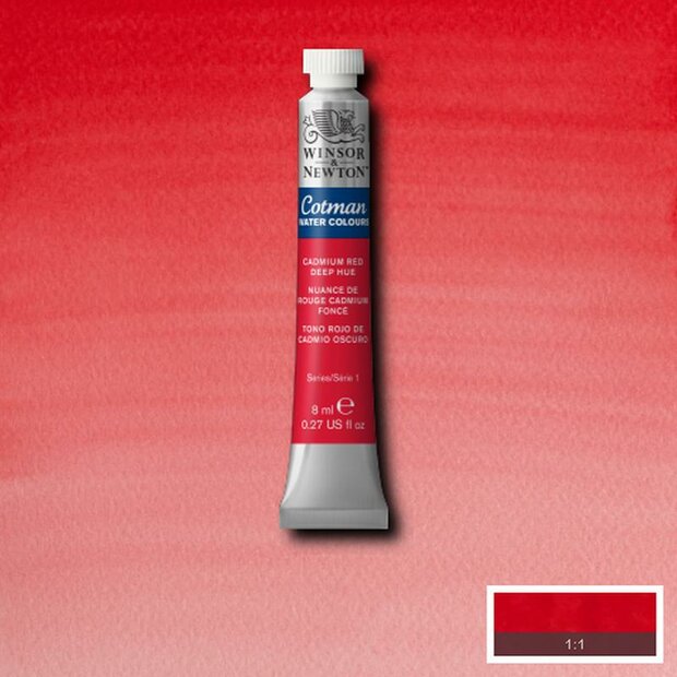 Cadmium Red Deep Hue 8 ML van Winsor &amp; Newton Cotman Water Colours Kleur 098