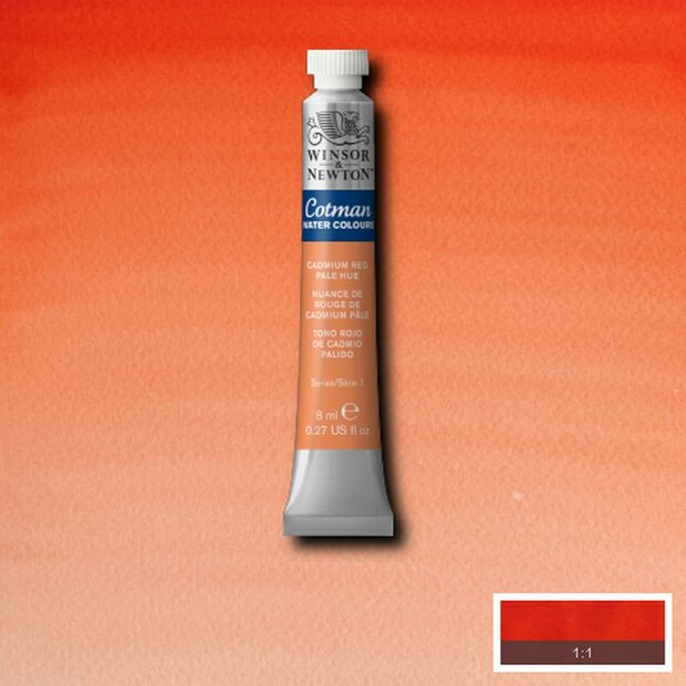 Cadmium Red Pale Hue 8 ML van Winsor &amp; Newton Cotman Water Colours Kleur 103