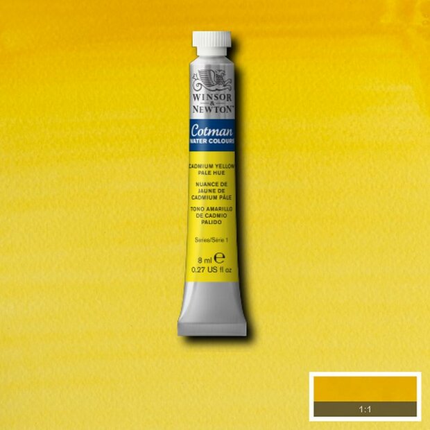 Cadmium Yellow Pale Hue 8 ML van Winsor &amp; Newton  Cotman Water Colours Kleur 119