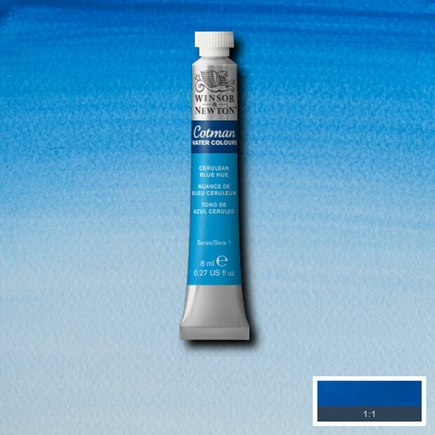 Cerulean Blue 8 ML van Winsor &amp; Newton Cotman Water Colours Kleur 139