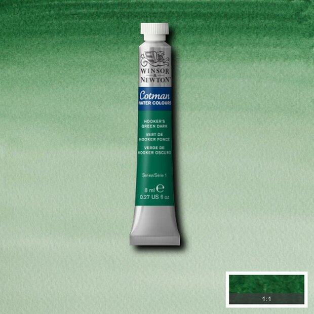 Hooker's Green Dark 8 ML van Winsor &amp; Newton Cotman Water Colours Kleur 312