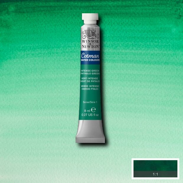 Intense Green 8 ML van Winsor &amp; Newton Cotman Water Colours Kleur 329