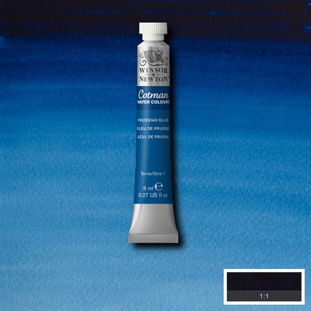 Prussian Blue 8 ML van Winsor &amp; Newton Cotman Water Colours Kleur 538