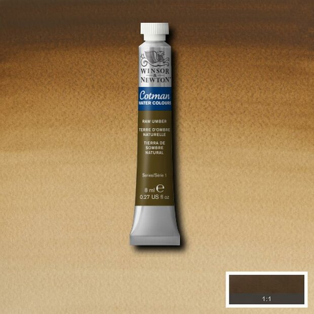 Raw Umber 8 ML van Winsor &amp; Newton Cotman Water Colours Kleur 554