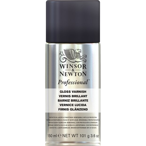 Glans Vernis Spuitbus voor olieverf Winsor &amp; Newton (Medium 982) 150 ML
