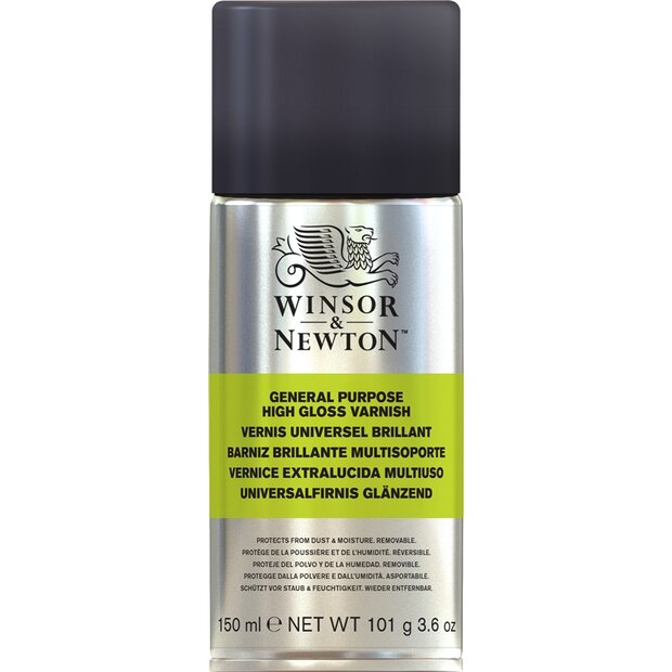 Glans Vernis universeel Spuitbus voor olieverf Winsor &amp; Newton (Medium 988) 150 ML