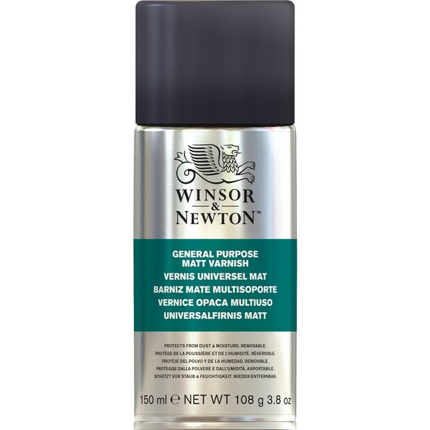 Vernis mat universeel Spuitbus voor olieverf Winsor &amp; Newton (Medium 989) 150 ML