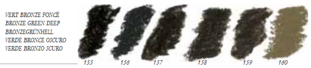 Bronsgroen Donker Extra soft pastels / Pastel &agrave; l'ecu Sennelier Kleur 155