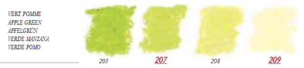 Appelgroen Extra soft pastels / Pastel &agrave; l'ecu Sennelier Kleur 205