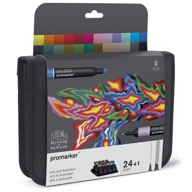 Promarker Art and Illustration set 24 x Promarker en Blender van Winsor &amp; Newton Set 078