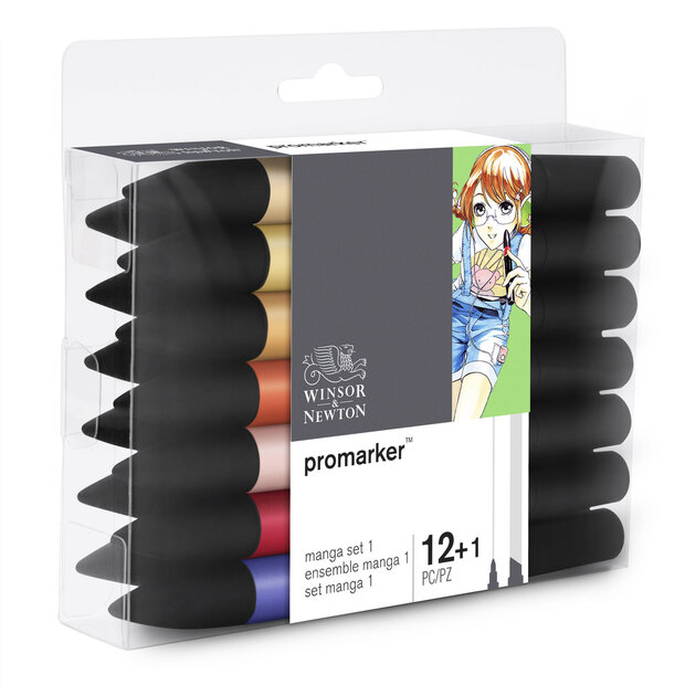 Promarker Manga set 1 12 x Promarker en Blender van Winsor &amp; Newton Set 139
