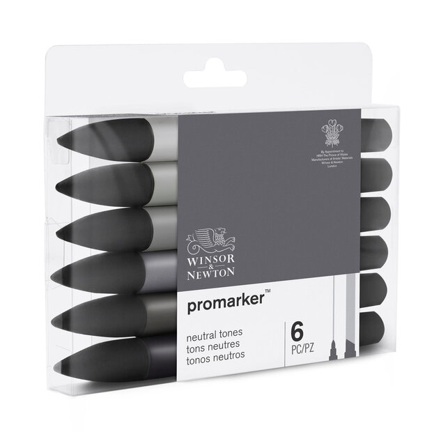Promarker 6 x Neutral Tones van Winsor &amp; Newton Set 154