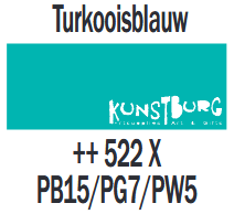 Plakkaatverf Turkooisblauw Extra fijn (Gouache Extra fine) Royal Talens 50 ML Kleur 522