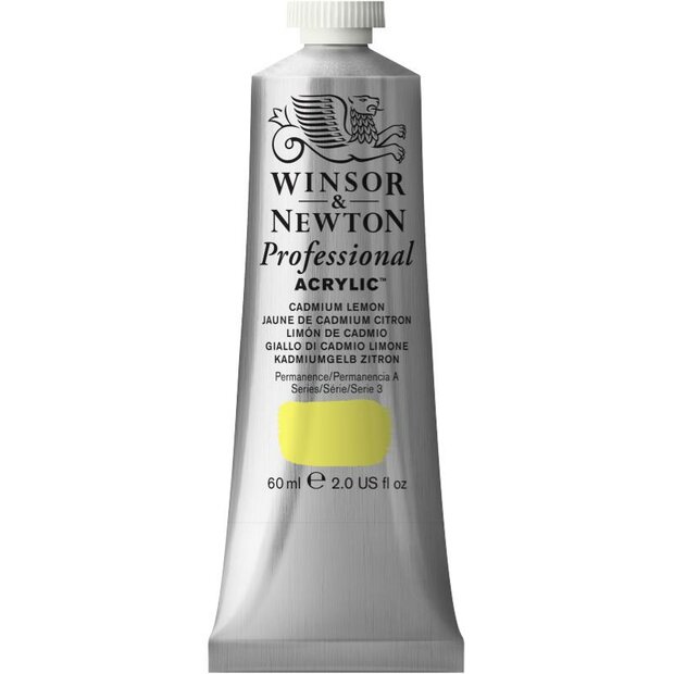 Cadmium Lemon Professional Acrylic Winsor &amp; Newton 60 ml Kleur 086