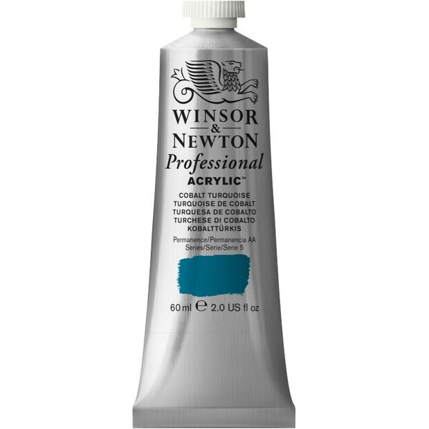 Cobalt Turquoise Professional Acrylic Winsor &amp; Newton 60 ml Kleur 190