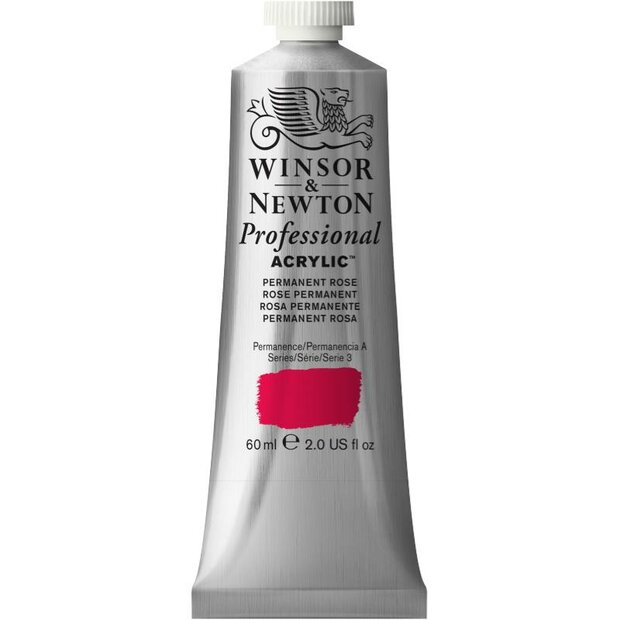 Permanent Rose Professional Acrylic Winsor &amp; Newton 60 ml Kleur 502