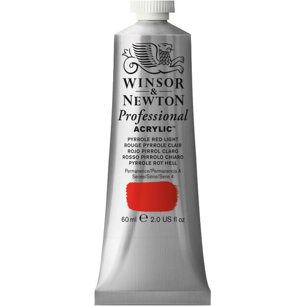 Pyrrole Red Light Professional Acrylic Winsor &amp; Newton 60 ml Kleur 536
