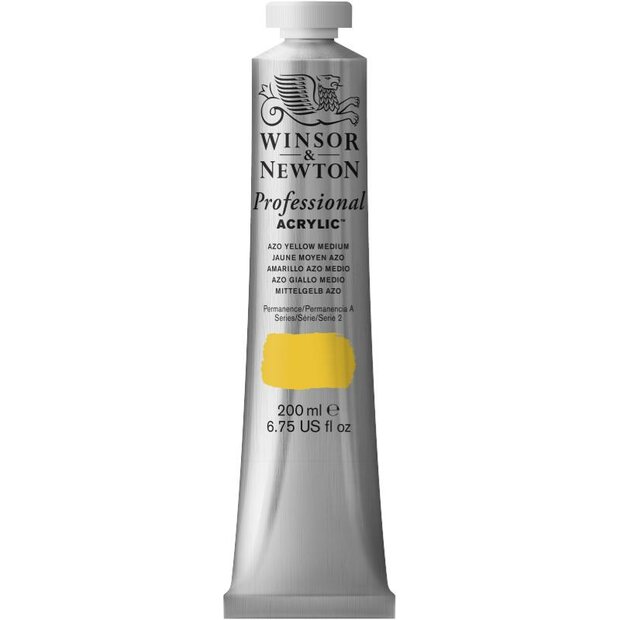 Azo Yellow Mediumium Professional Acrylic Winsor &amp; Newton 200 ml Kleur 019