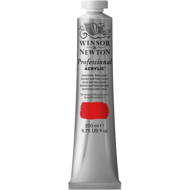 Naphthol Red Light Professional Acrylic Winsor &amp; Newton 200 ml Kleur 421