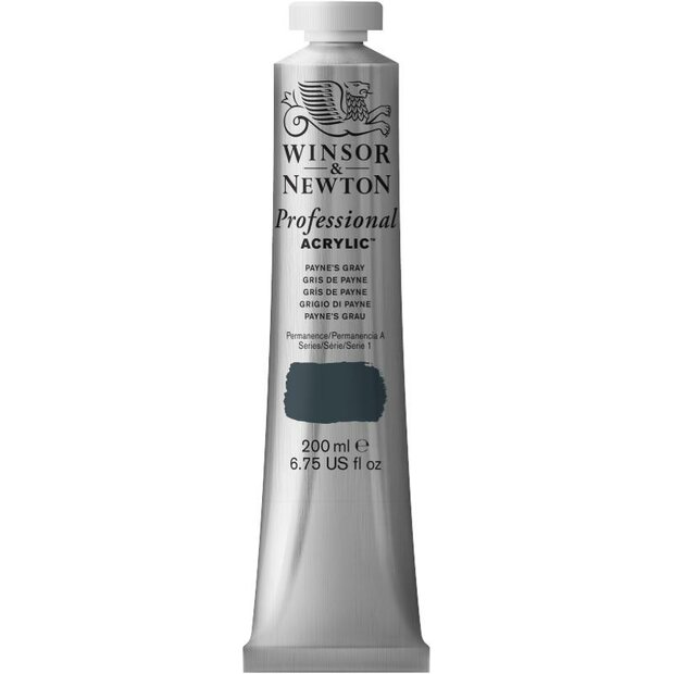 Payne's Gray Professional Acrylic Winsor &amp; Newton 200 ml Kleur 465