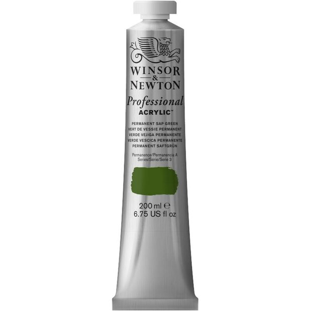 Permanent Sap Green Professional Acrylic Winsor &amp; Newton 200 ml Kleur 503