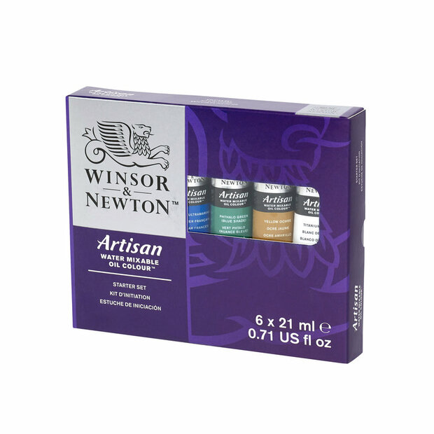Artisan Mini Beginners-set 6 x 21 ML Watervermengbare olieverf Set 264