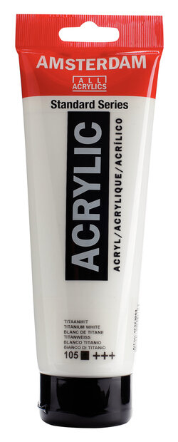 Titaanwit Amsterdam Standard Series Acrylverf 250 ML Kleur 105