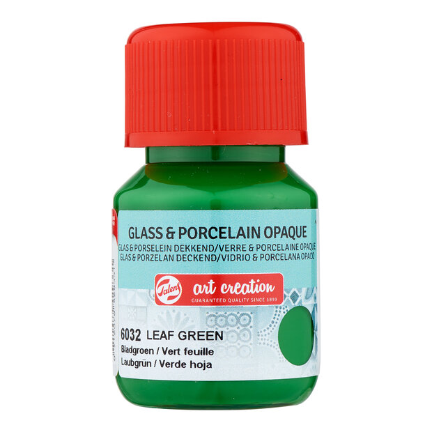 Bladgroen Dekkend / Opaque Art Creation Glas &amp; Porseleinverf 30 ML Kleur 6032