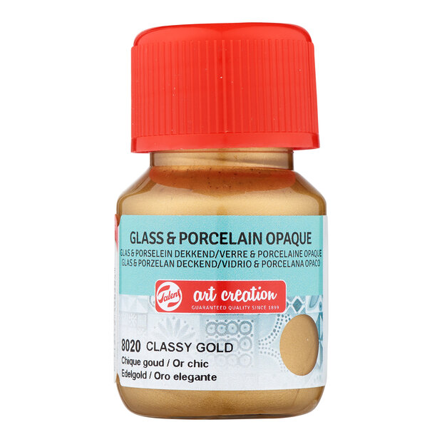 Chique Goud Dekkend / Opaque Art Creation Glas &amp; Porseleinverf 30 ML Kleur 8020