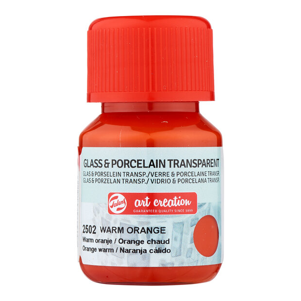 Warm Oranje Transparant Art Creation Glas &amp; Porseleinverf 30 ML Kleur 2502