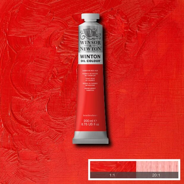 Cadmium Red Hue Winton Olieverf van Winsor &amp; Newton 200 ML Kleur 095