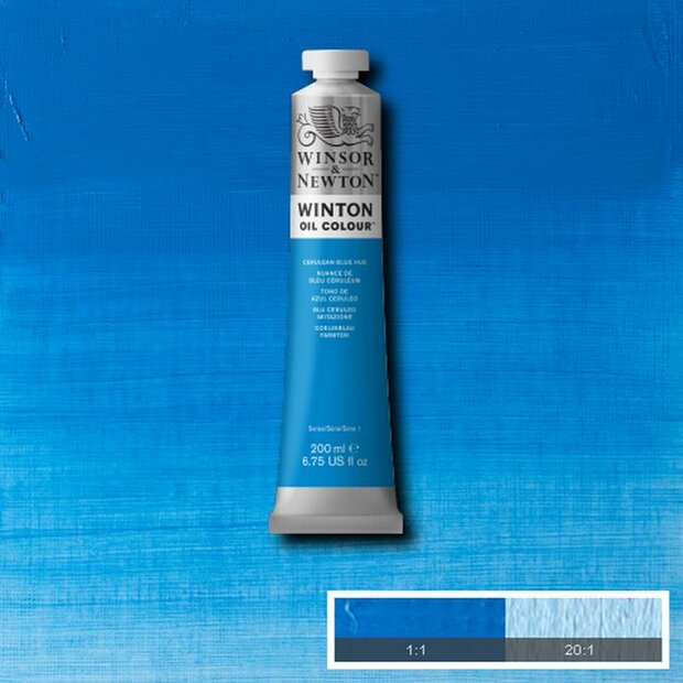 Cerulean Blue Hue Winton Olieverf van Winsor &amp; Newton 200 ML Kleur 138